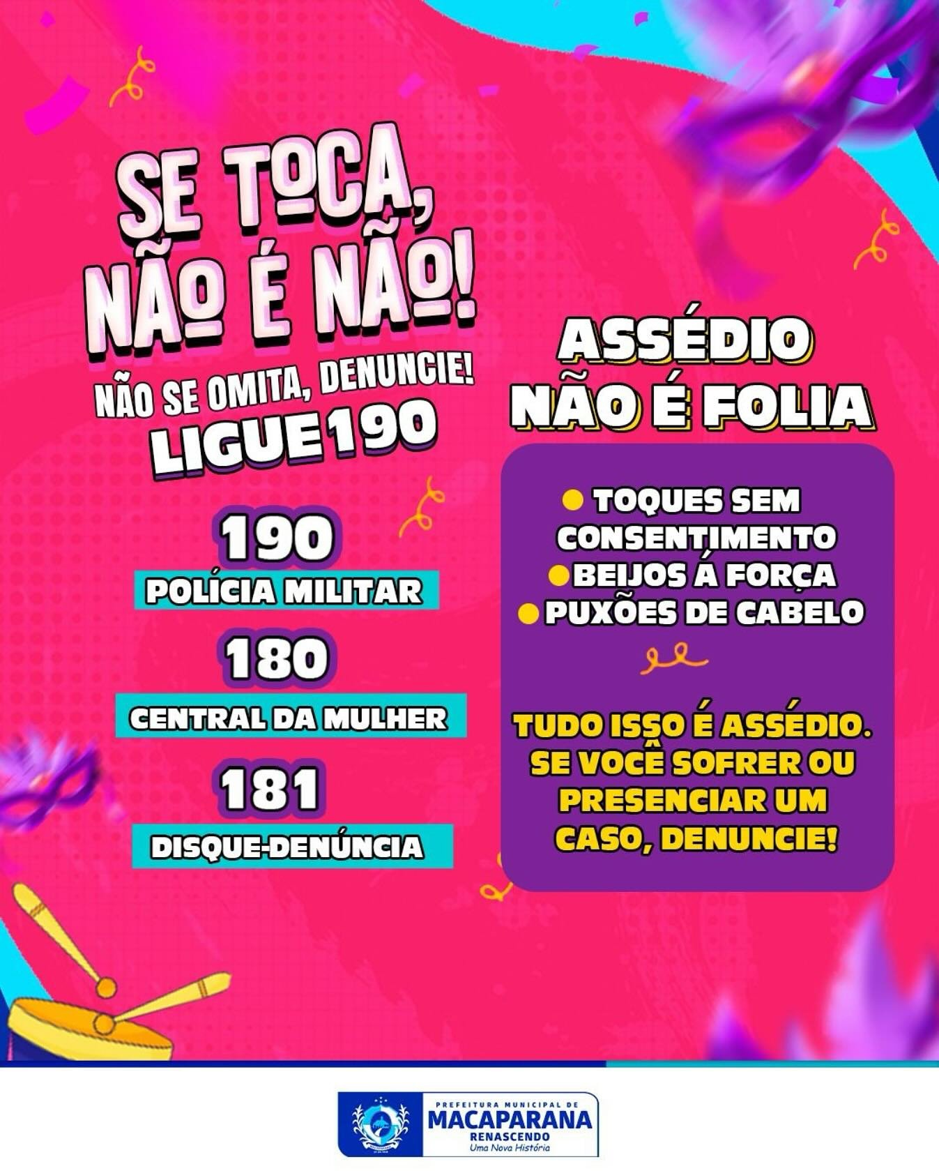 Carnaval com respeito: alegria para todos, assédio para ninguém!