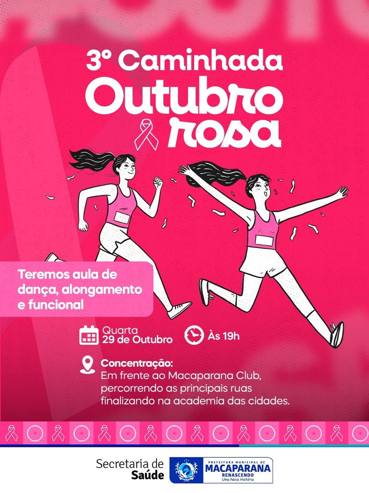 🎀 3ª Caminhada do Outubro Rosa: movimento, cuidado e conscientização!