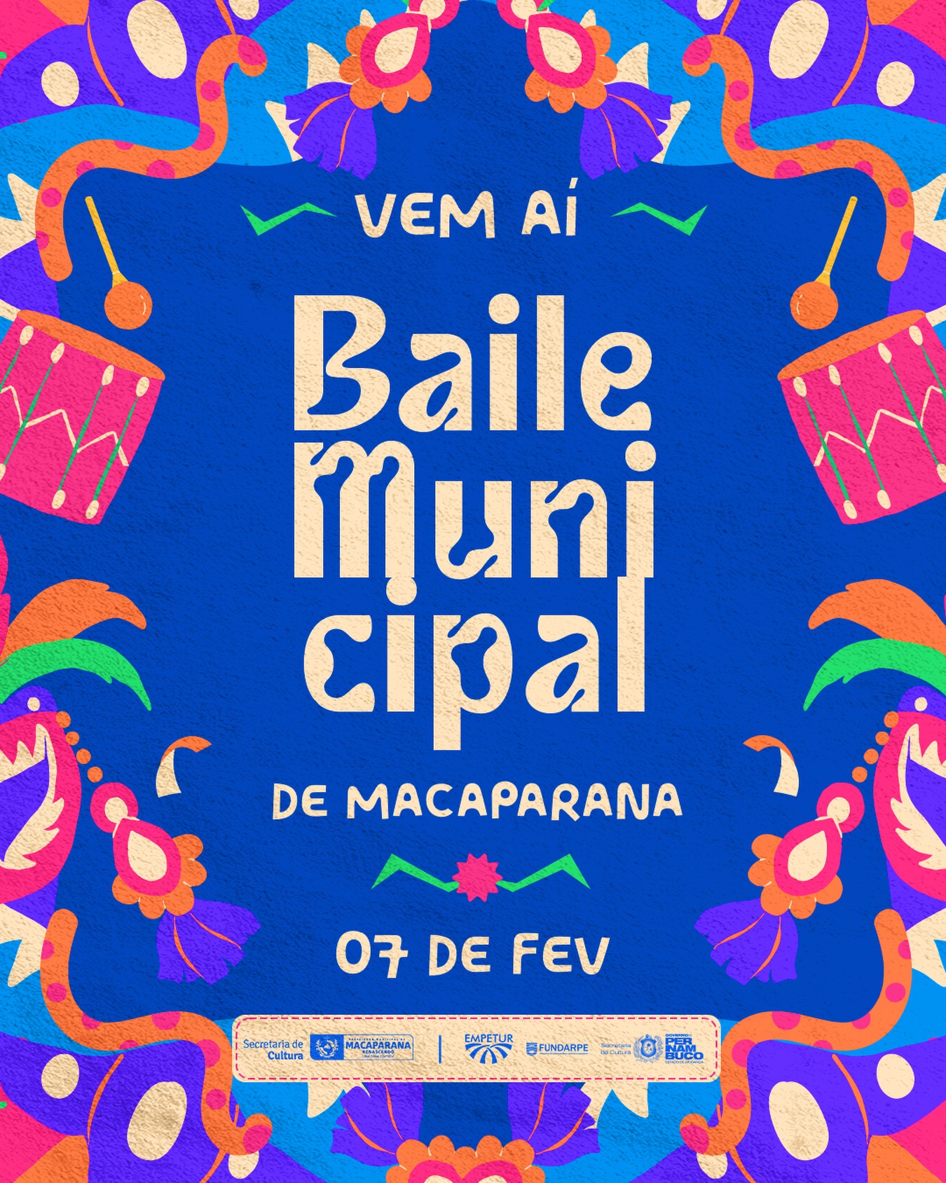 VEM AÍ O BAILE MUNICIPAL DE CARNAVAL DE MACAPARANA 2026!