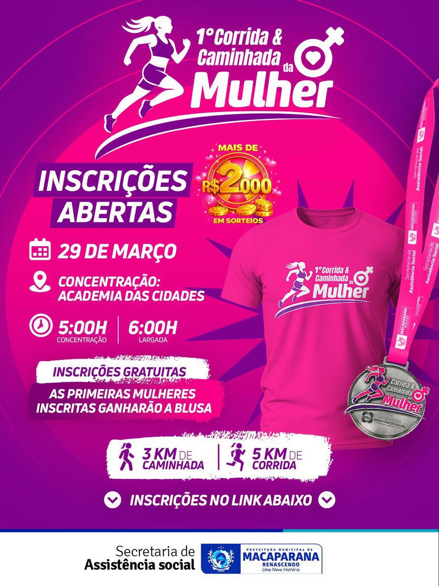 1ª Corrida & Caminhada da Mulher em Macaparana
